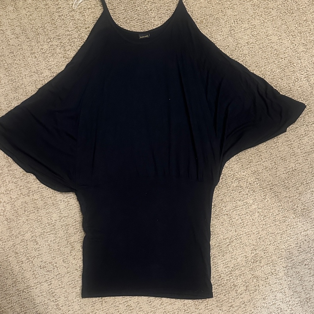 Black Mini Dress form fitting could shoulder one piece skirt/dress
